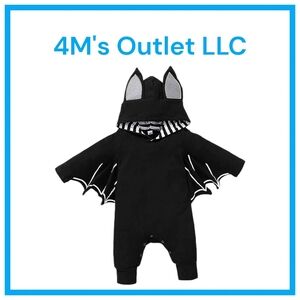 Charming Black Bat Bodysuit for Kids